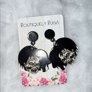 Billy from hocus Pocus Black and White Horror Earrings